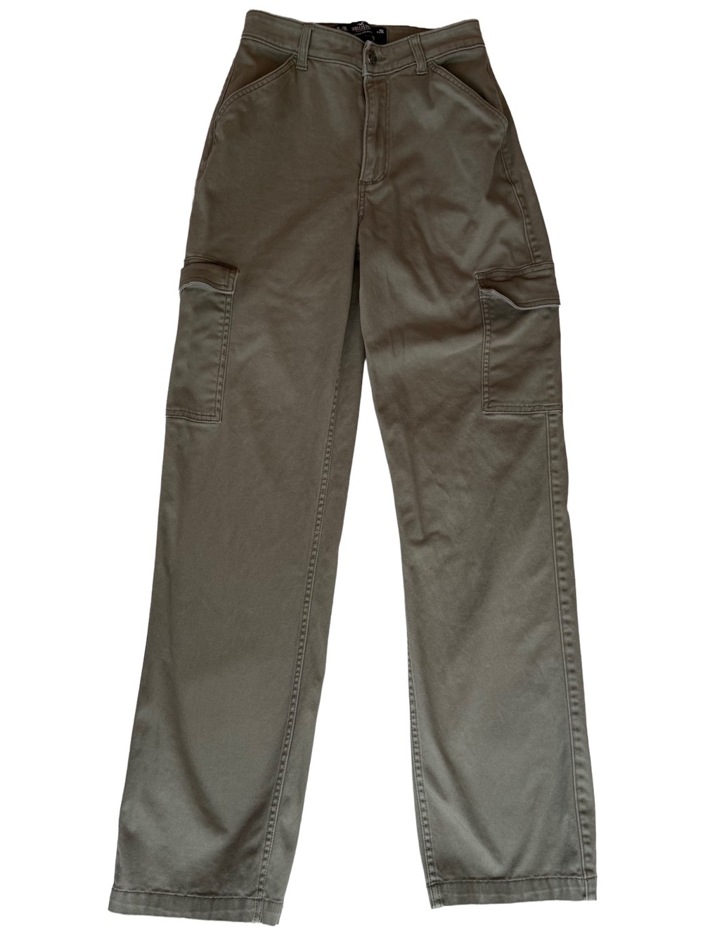Hollister Cargo Dad Pants Women Olive Green Streetwear High Rise Straight 0L